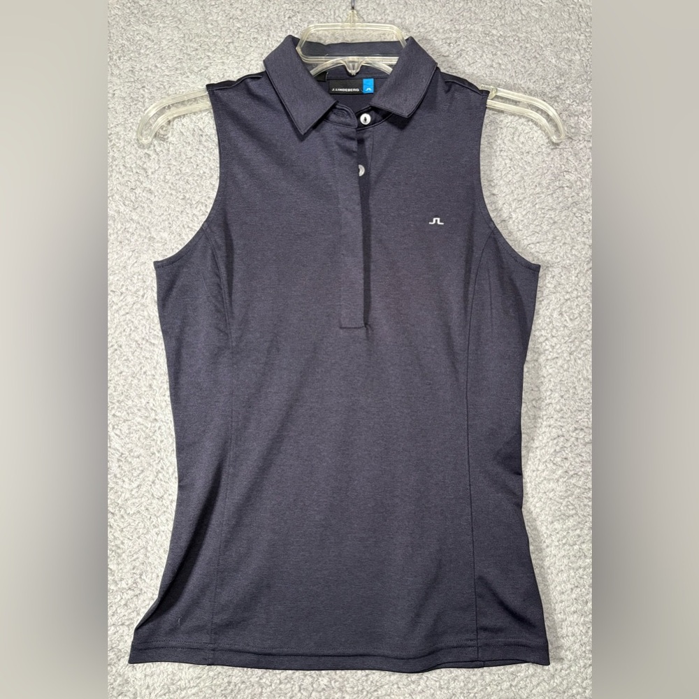 Women's Sleeveless Polo Shirt - Navy
